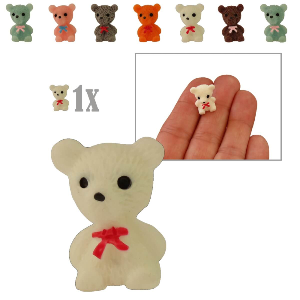 Mini Teddybeertje - Wit - 1.8 cm