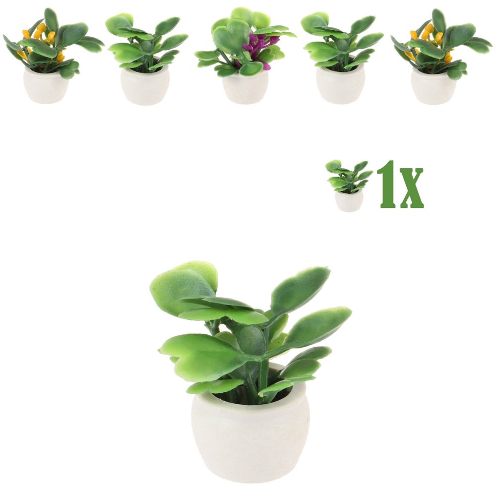 Mini Vetplantje in Bloempot - 2.7cm - - Resin + PVC -