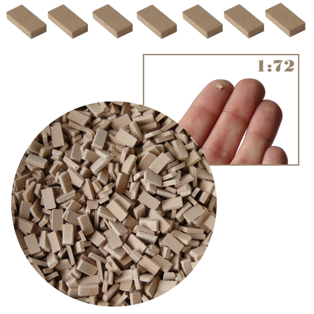 Miniatuur Bakstenen Donker Terracotta XS - 1:72 - 2000 Stuks - - Keramiek -