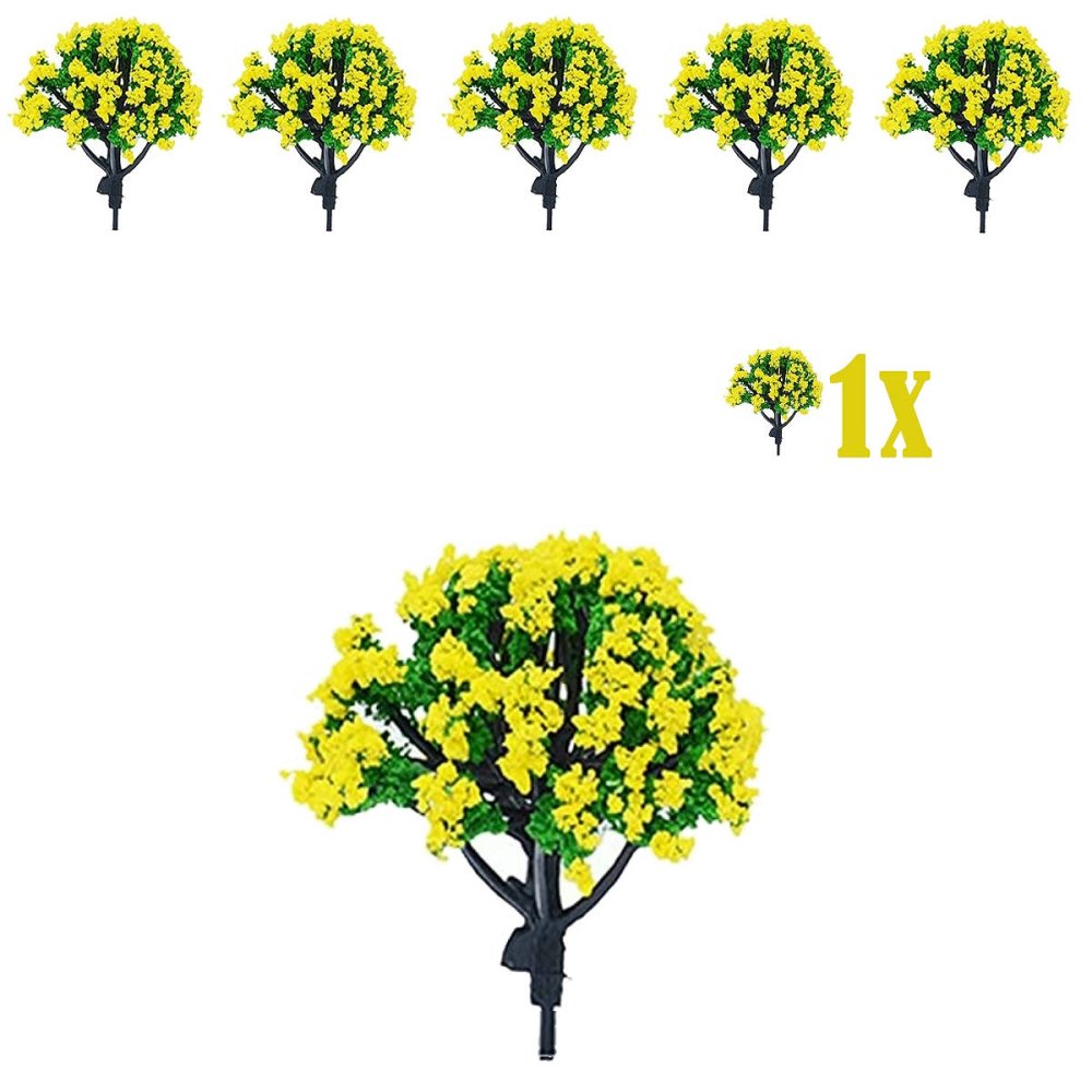Miniatuur Bloesemstruik met Gele Bloemen - 5cm - - -