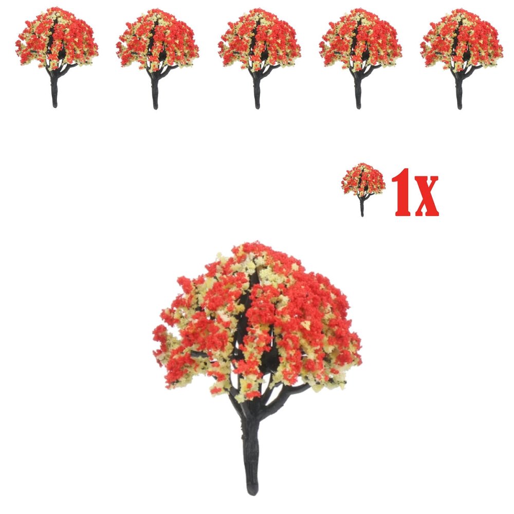Miniatuur Bloesemstruik Rood Geel - 5cm - - -