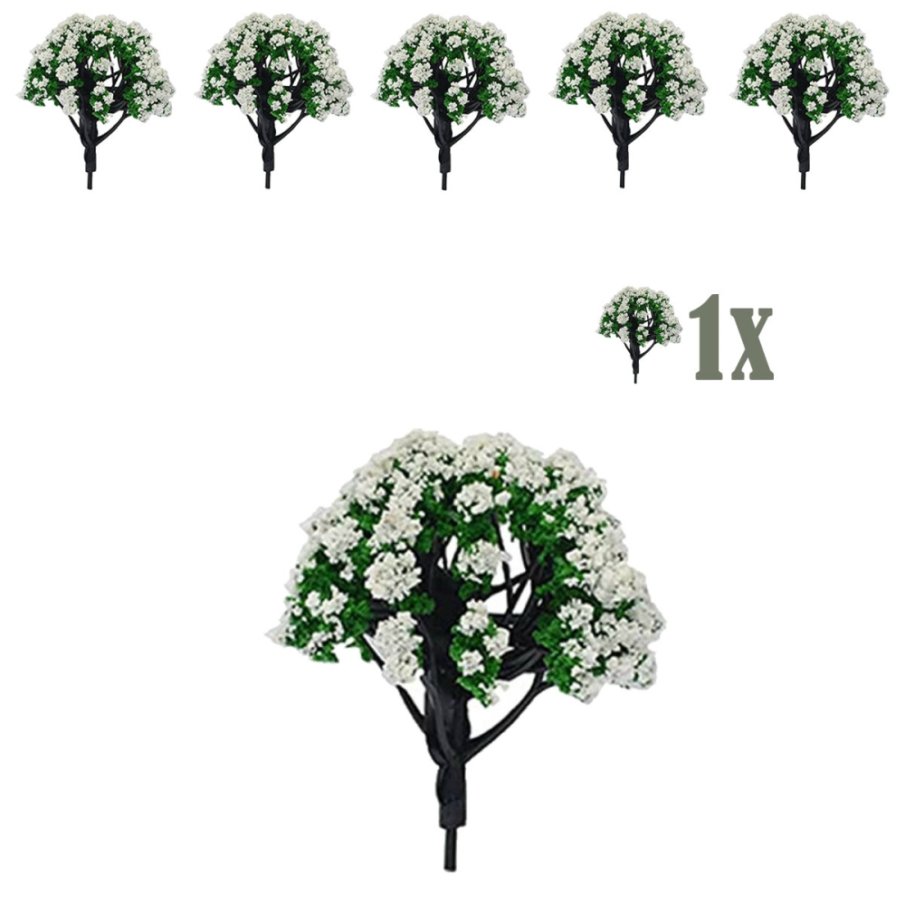 Miniatuur Bloesemstruik met Witte Bloemen - 5cm - - -