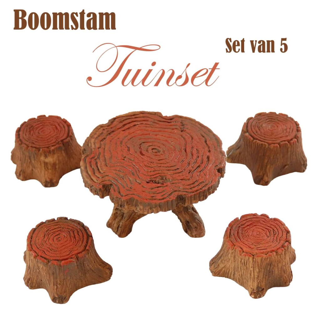 Miniatuur Boomstam Tuinset - Set van 5