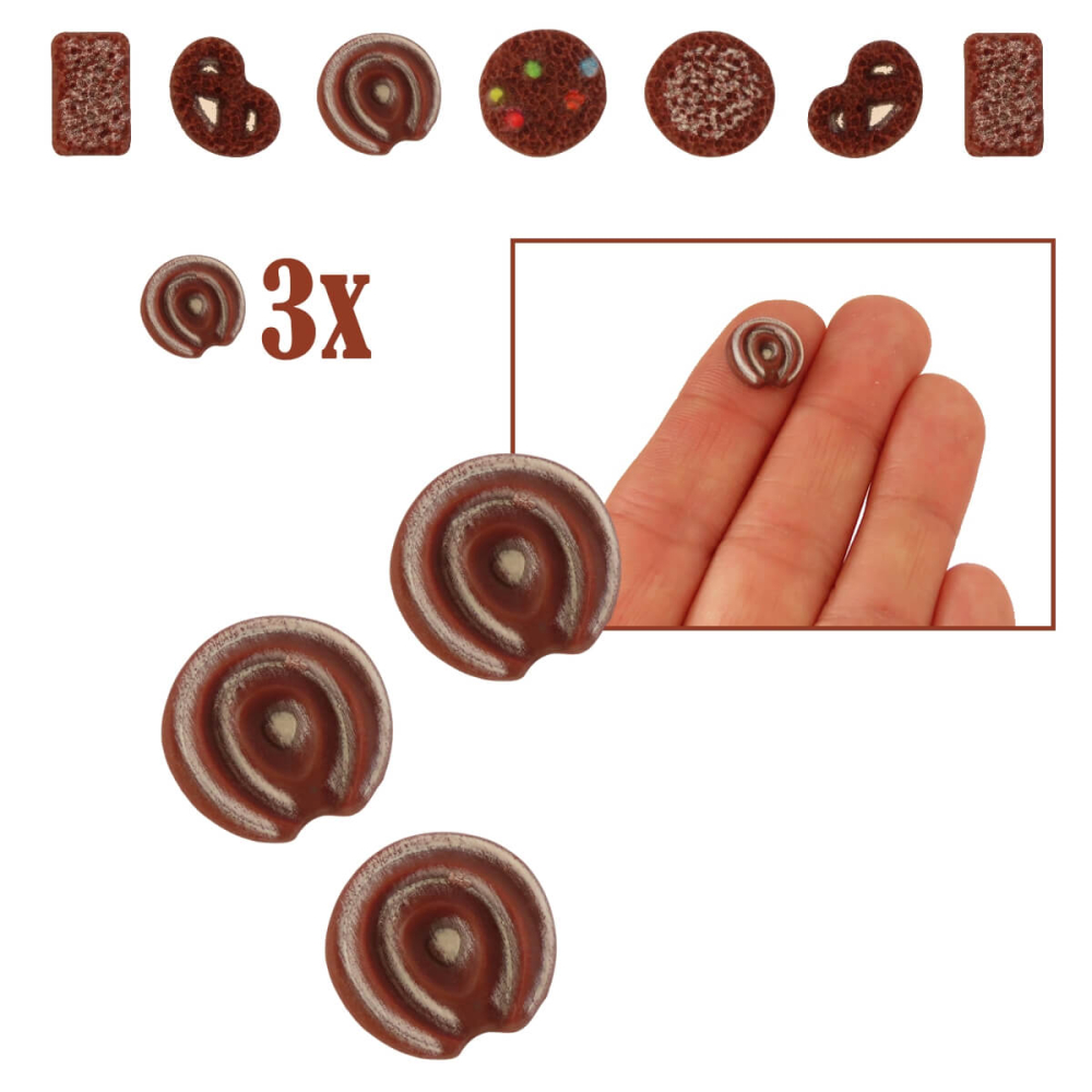 Miniatuur Chocolade Sprits Koekje - Set van 3