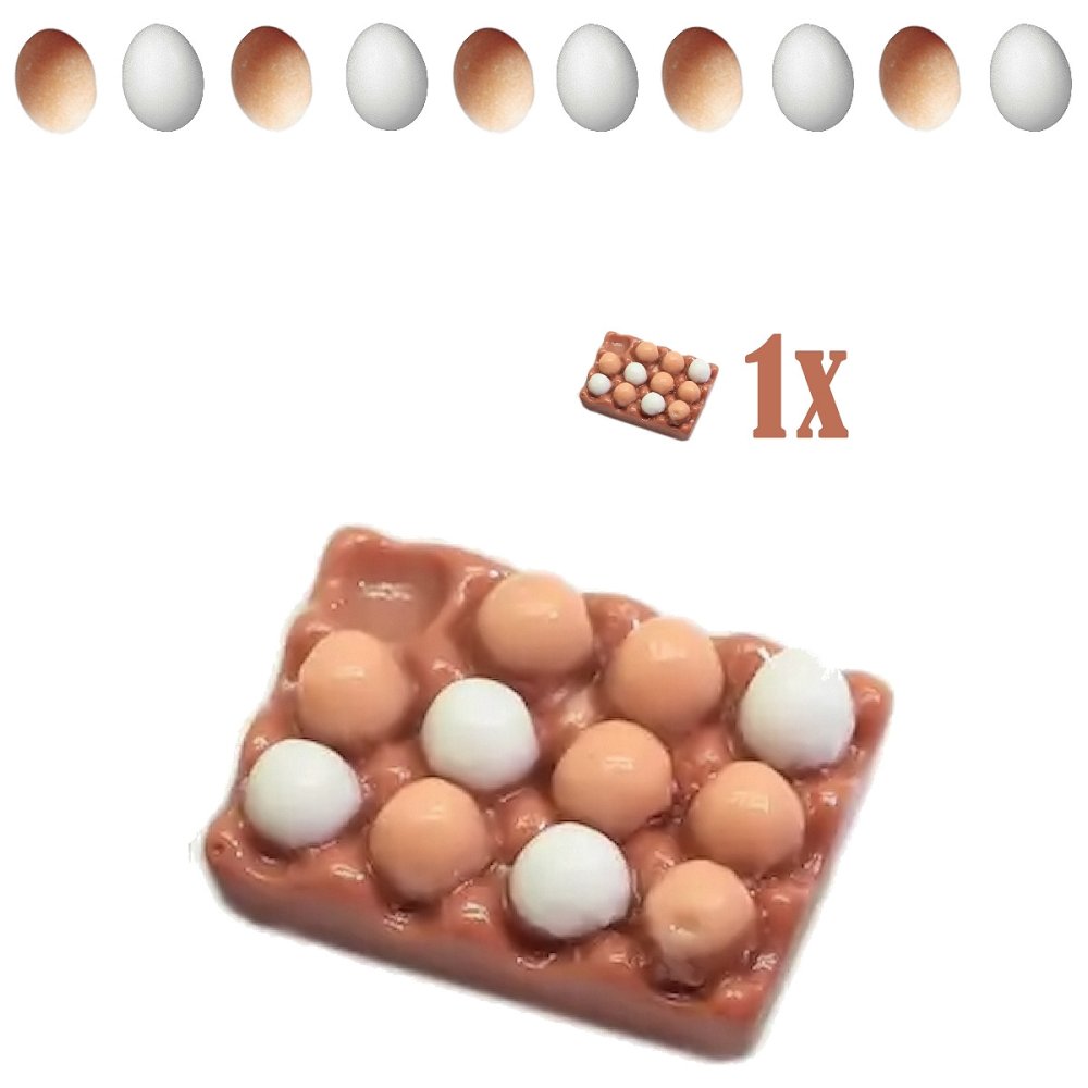 Miniatuur Eierdoos Eieren - 1.6 x 2.2 cm - - Resin -