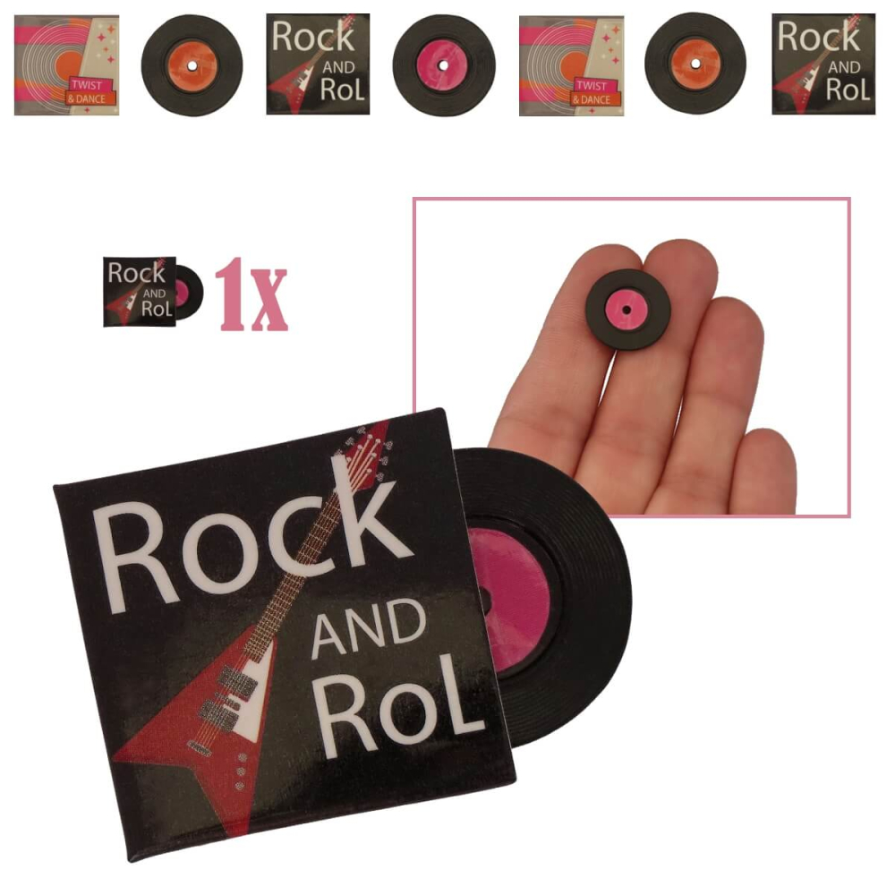 Miniatuur Elpee - Rock & Roll - Set van 2