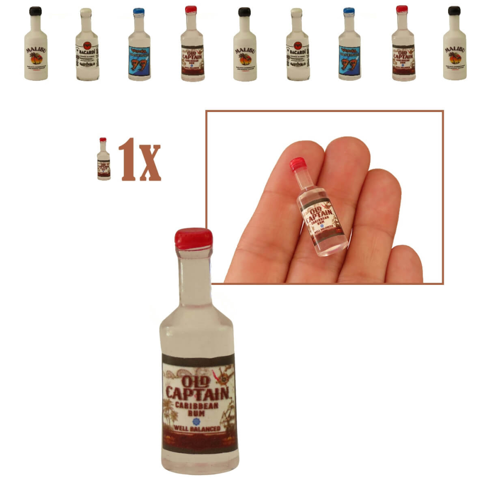 Miniatuur Fles Rum - Old Captain - Caribbean Rum