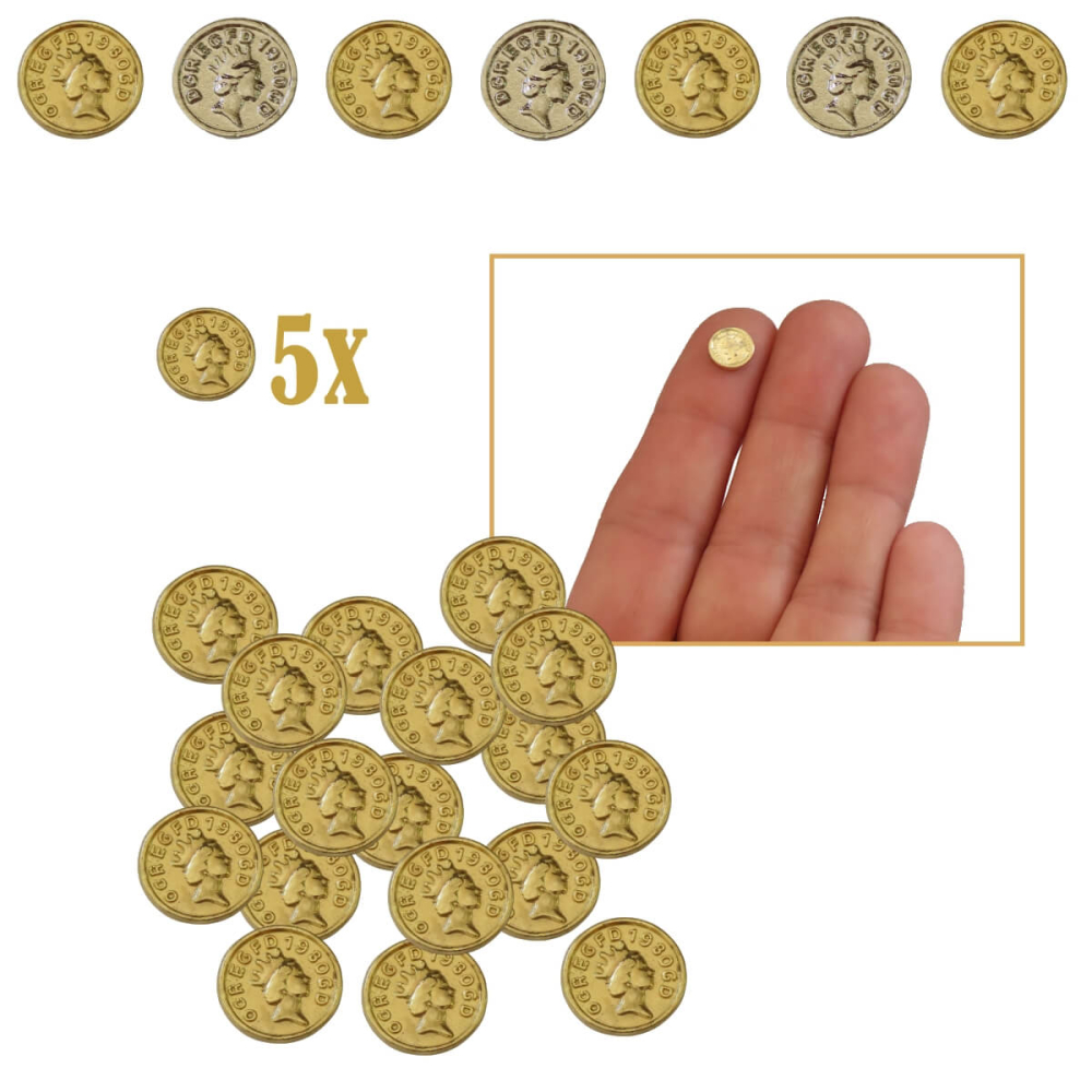 Miniatuur Gouden Munten - Set van 5