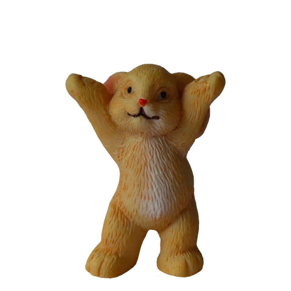 Miniatuur Hangoorkonijn aan het Juichen - 4.4cm - - Hars -