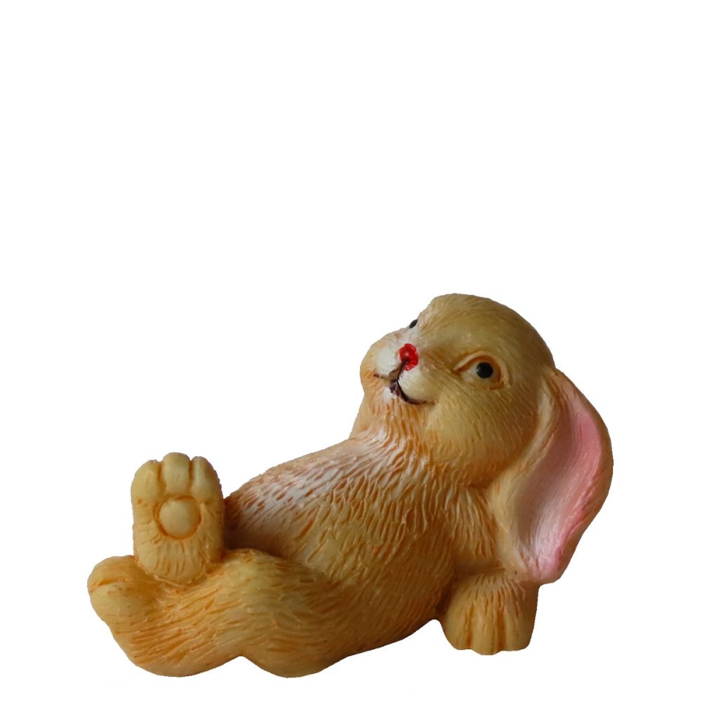 Miniatuur Hangoorkonijn op Liggend - 2.5cm - - Hars -