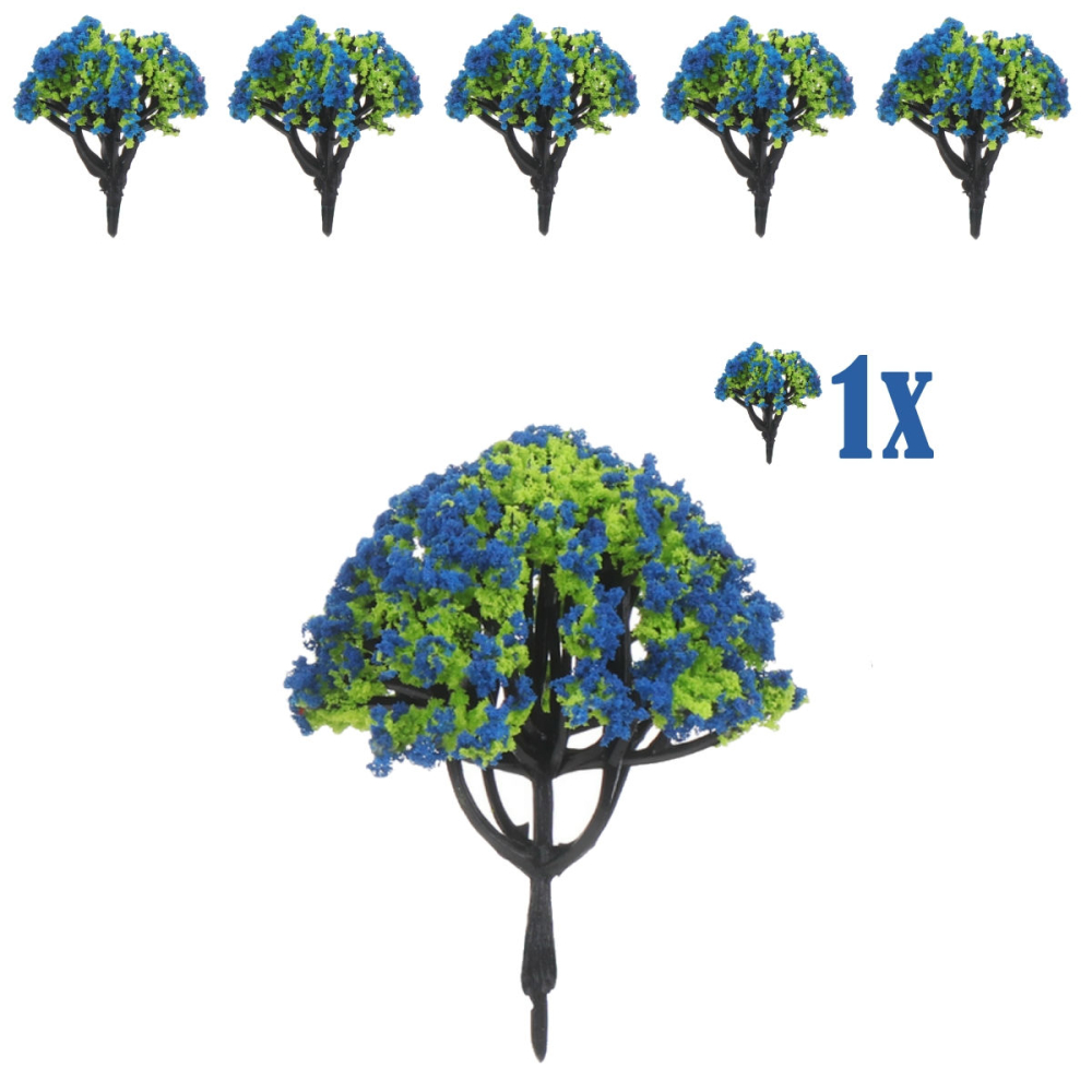 Miniatuur Heester met Blauwe Bloesem - 6cm - - -
