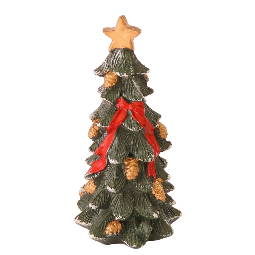 Miniatuur Kerstboom met Gouden Dennenappels - 11 cm