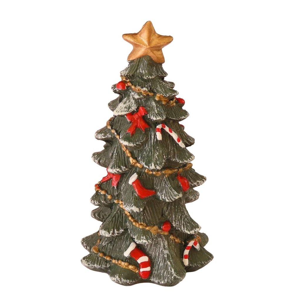 Miniatuur Kerstboom met Rode Kerstballen - 11cm