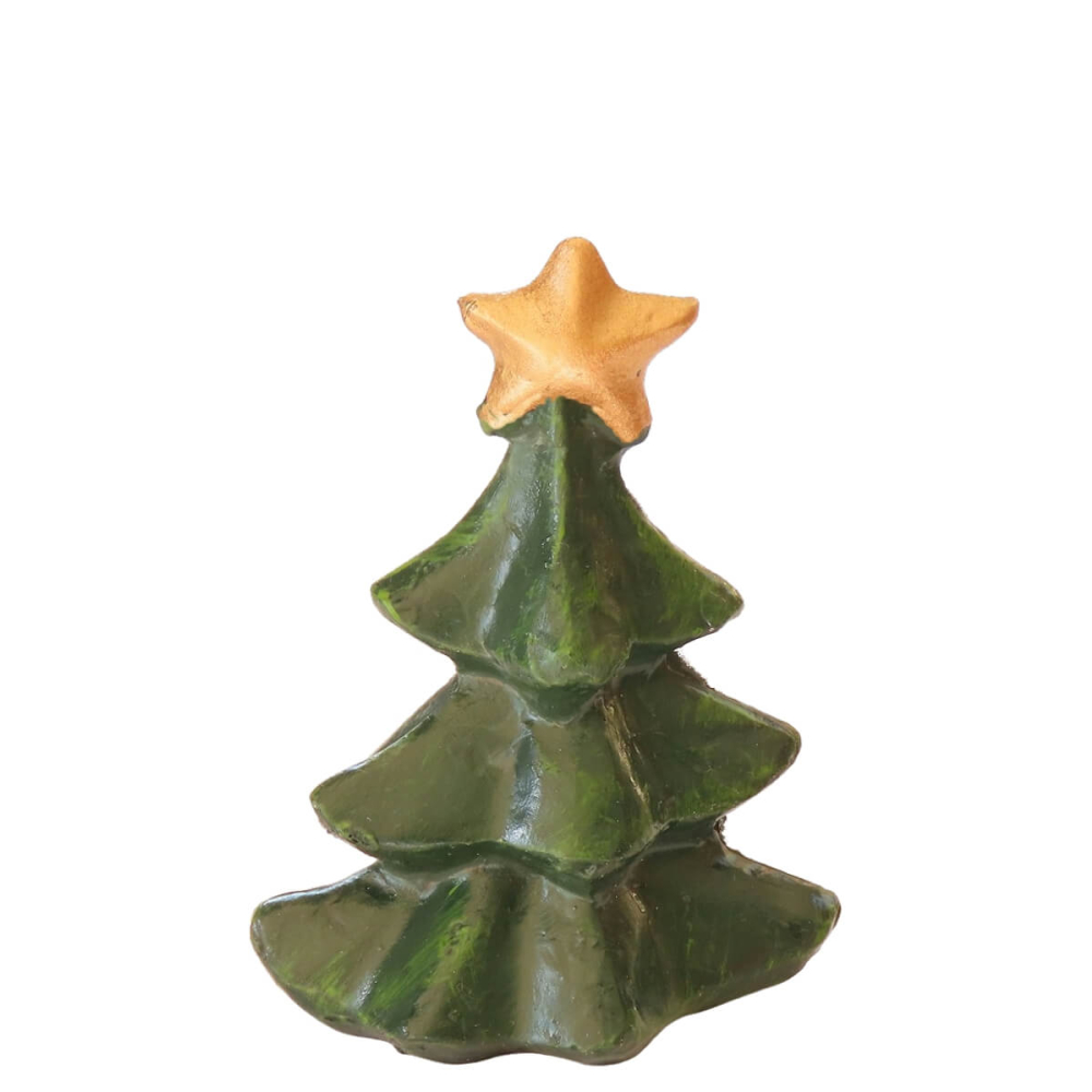 Miniatuur Kerstboompje met Gouden Kerstster - 5 cm