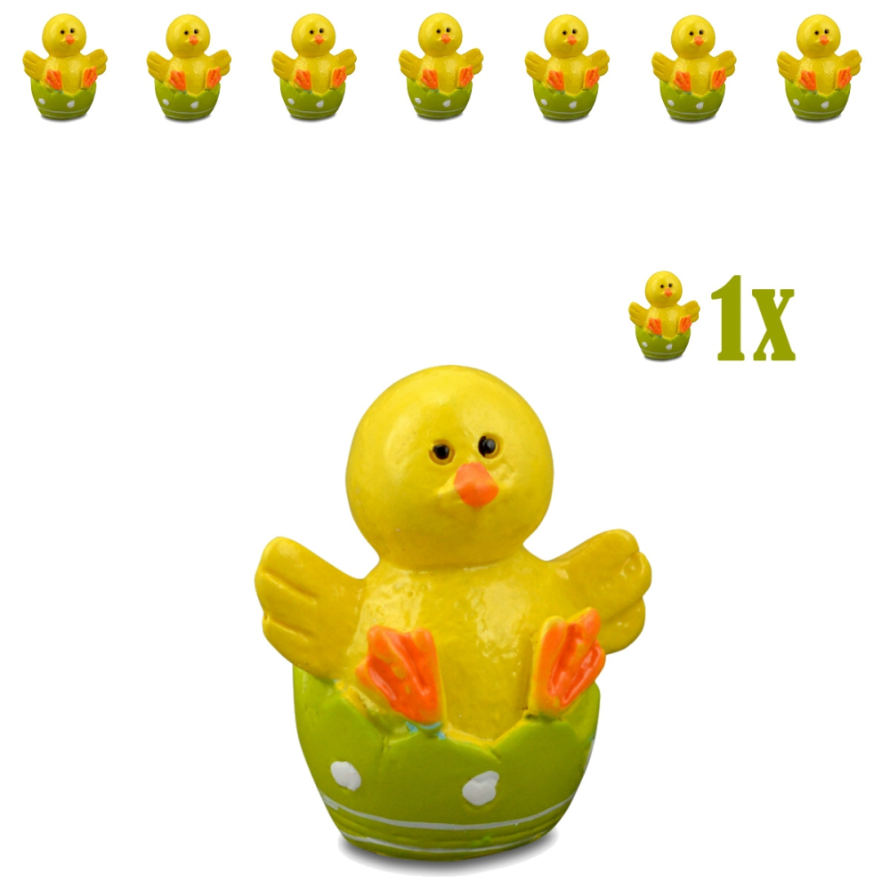 Miniatuur Kuikentje in Groene Eierschaal - 3.5 cm -   - Polyresin -