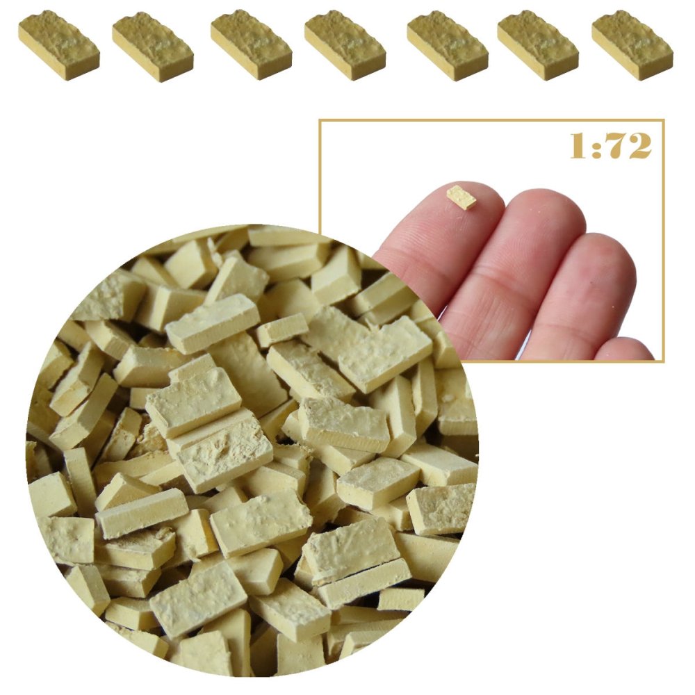 Miniatuur Leemstenen Lichtbeige - 500 Stuks - 1:72 - - -