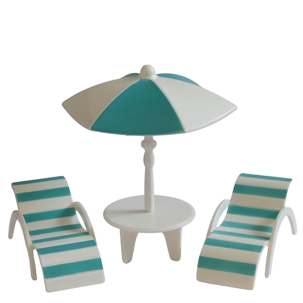 Miniatuur Ligstoelen Loungeset - Blauw - Set van 3