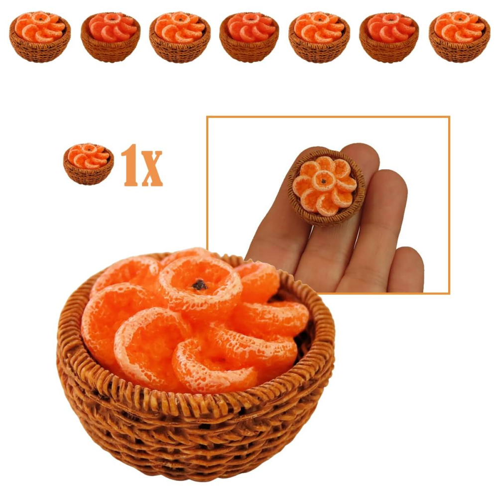 Miniatuur Mand met Gedroogde Kaki's