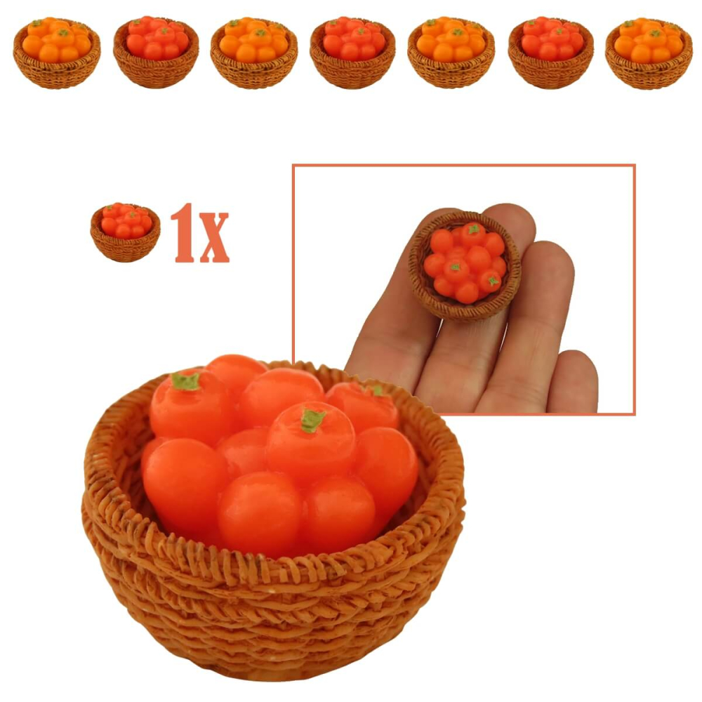 Miniatuur Mand met Kaki's - Donker Oranje