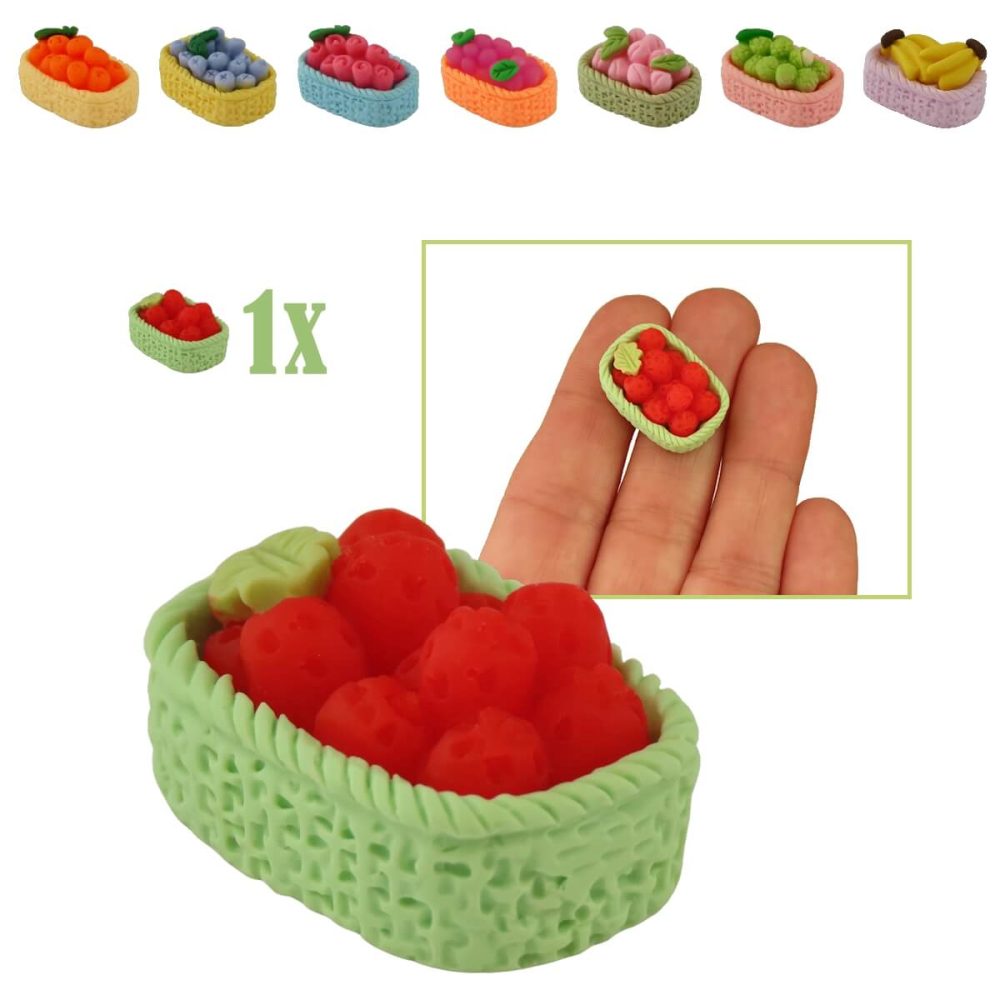 Miniatuur Mandje met Aardbeien