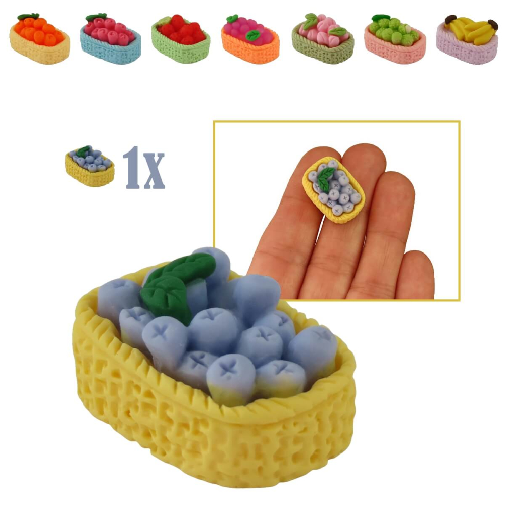 Miniatuur Mandje met Bosbessen