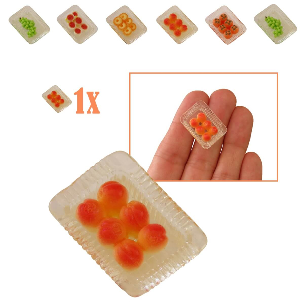 Miniatuur Schaaltje met Perziken - Set van 2