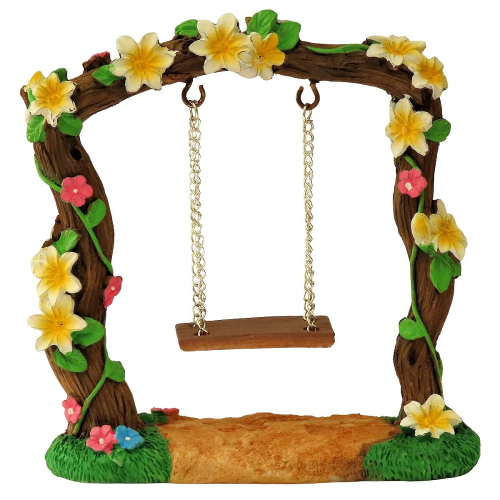 Miniatuur Schommel aan Bloemenboog