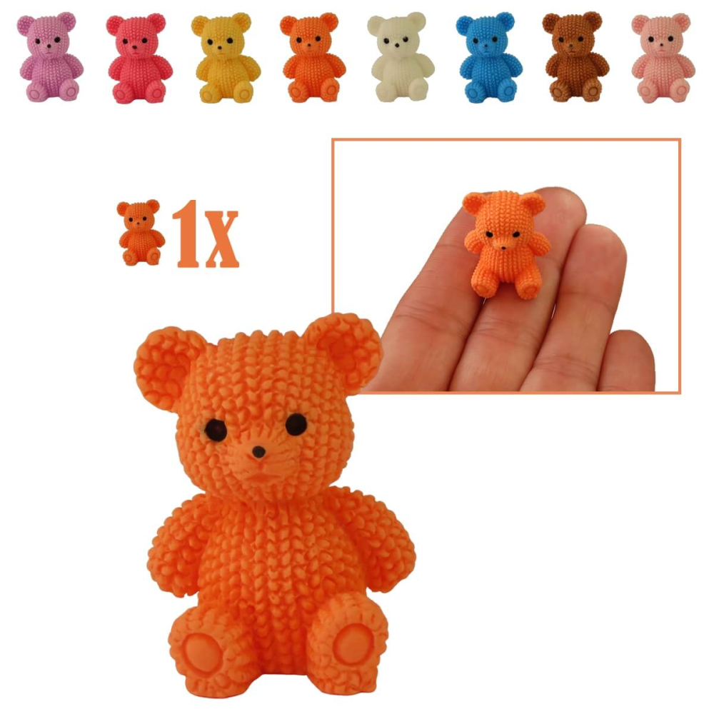 Miniatuur Teddybeer - Oranje - 2.6 cm