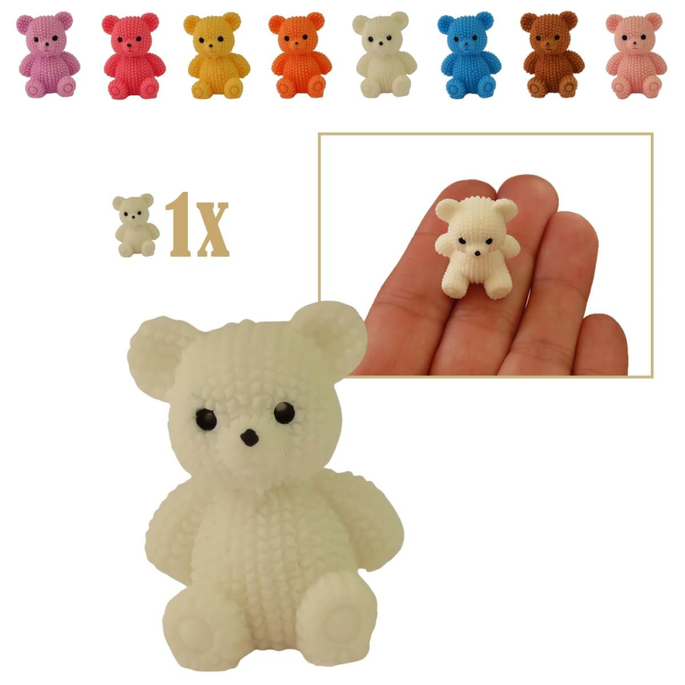 Miniatuur Teddybeer - Wit - 2.6 cm