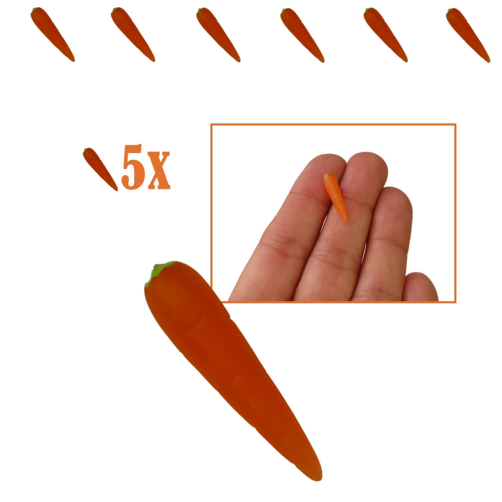 Miniatuur Wortel met Groen - Set van 5