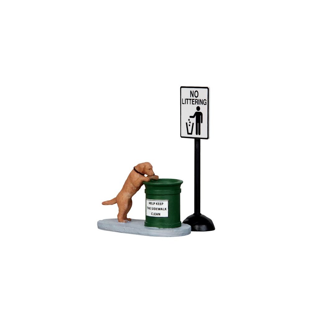 Lemax - No Littering - Set van 2 - - Polyresin - 0728162143648
