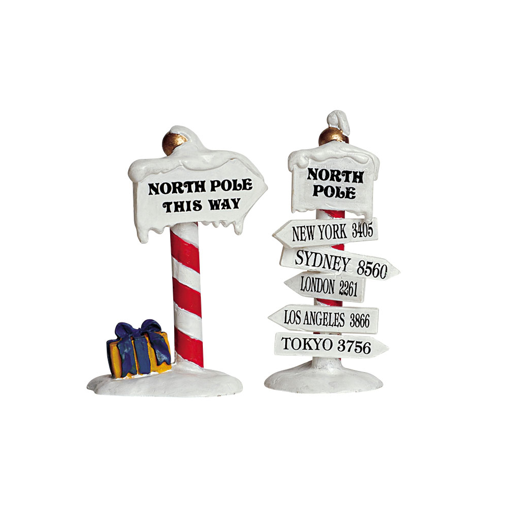 Lemax - North Pole Signs - Set van 2 - Nu Voorverkoop - - Polyresin - 0728162644558