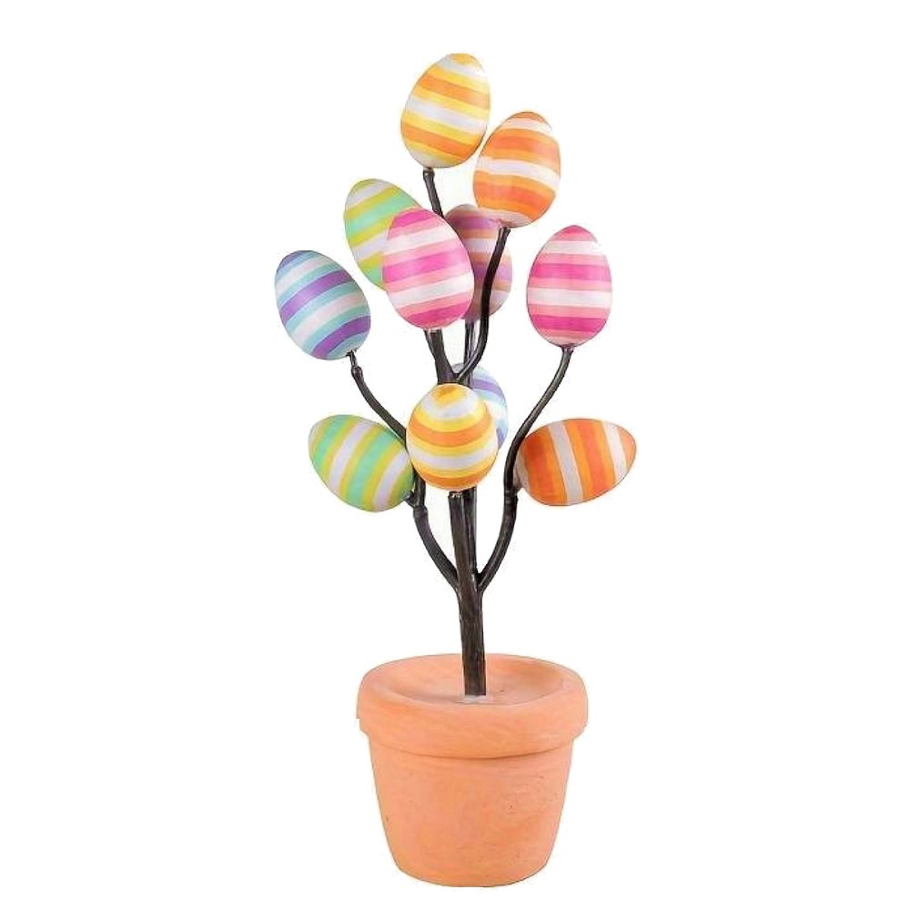 Paasboompje Paasei Streep -   - Materiaal Mix -