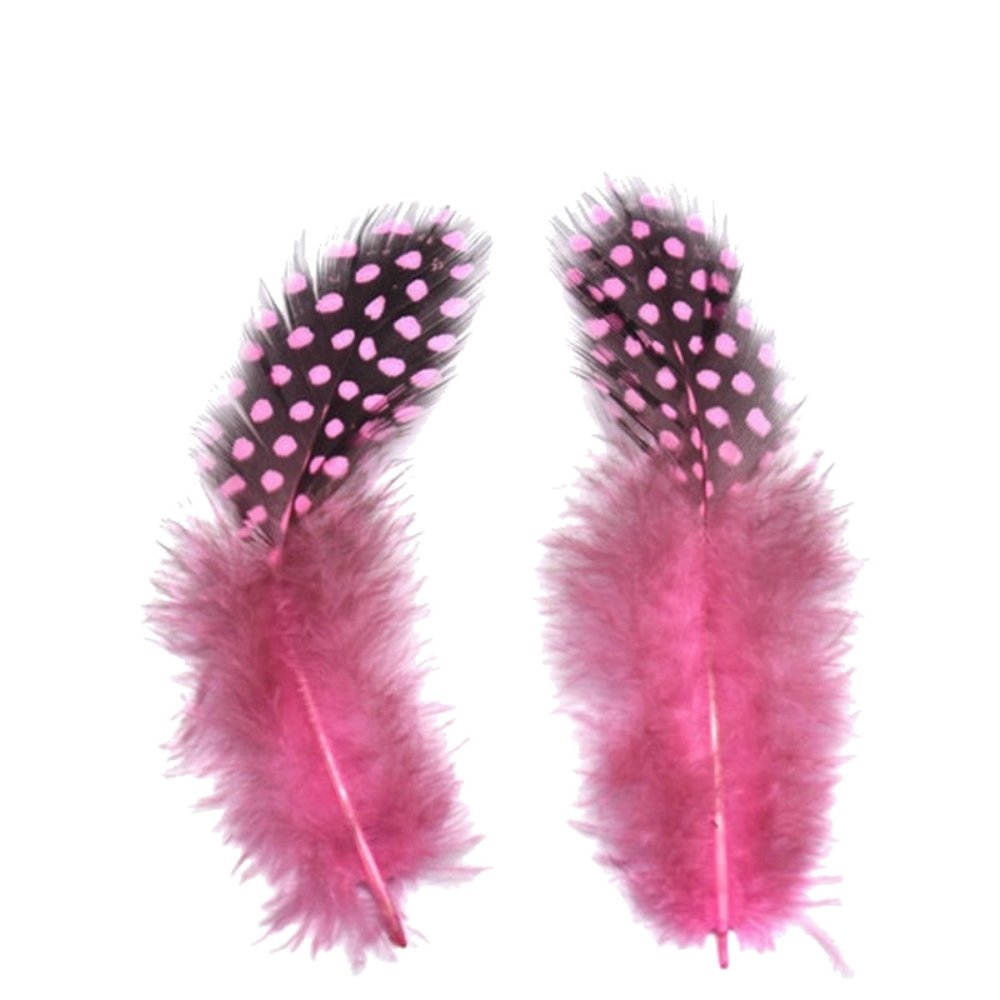 Parelhoen Veren Roze - 6 tot 8 cm - 24 Stuks - - Veren -