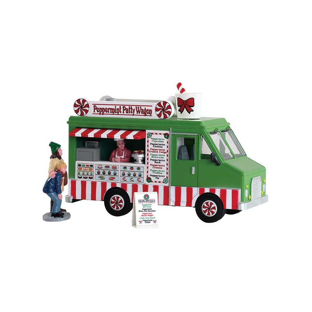 Lemax - Peppermint Food Truck - Set van 3 - - Polyresin - 0728162833648