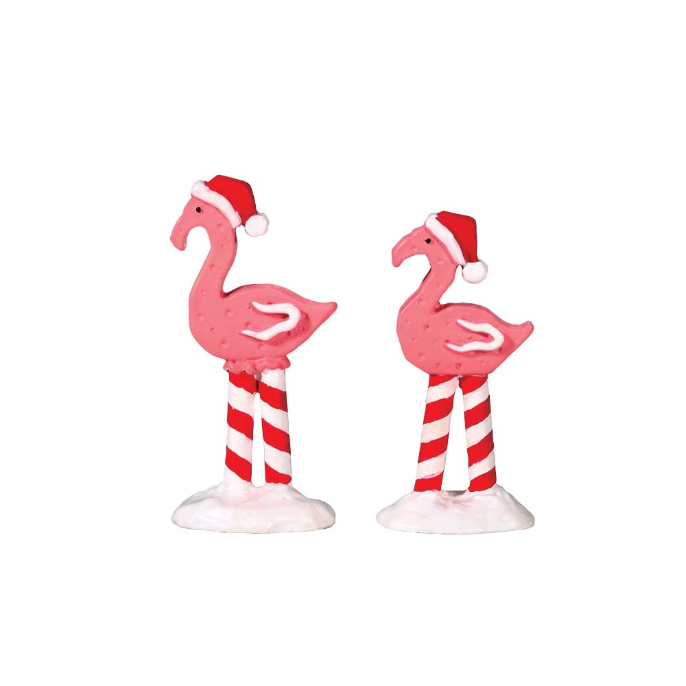 Lemax - Pink Flamingos - Set van 2 - - Polyresin - 0728162742094