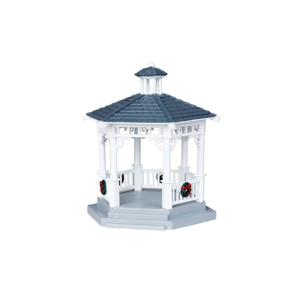Lemax - Plastic Gazebo With Decorations - Set of 6 - Nu Voorverkoop -   - Kunststof -  0728162041609