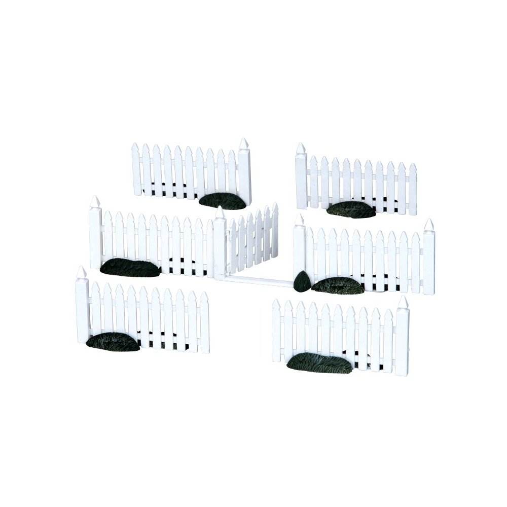 Lemax - Plastic Picket Fence - Set van 7 - - Kunststof - 0728162143884