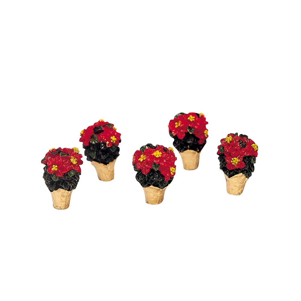Lemax - Poinsettias - Set van 5 - - Polyresin - 0728162349705