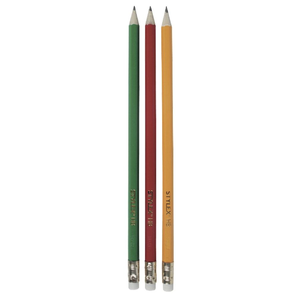 Potloden met Gum HB2 - FSC hout - 3 stuks - - - 4044186260168