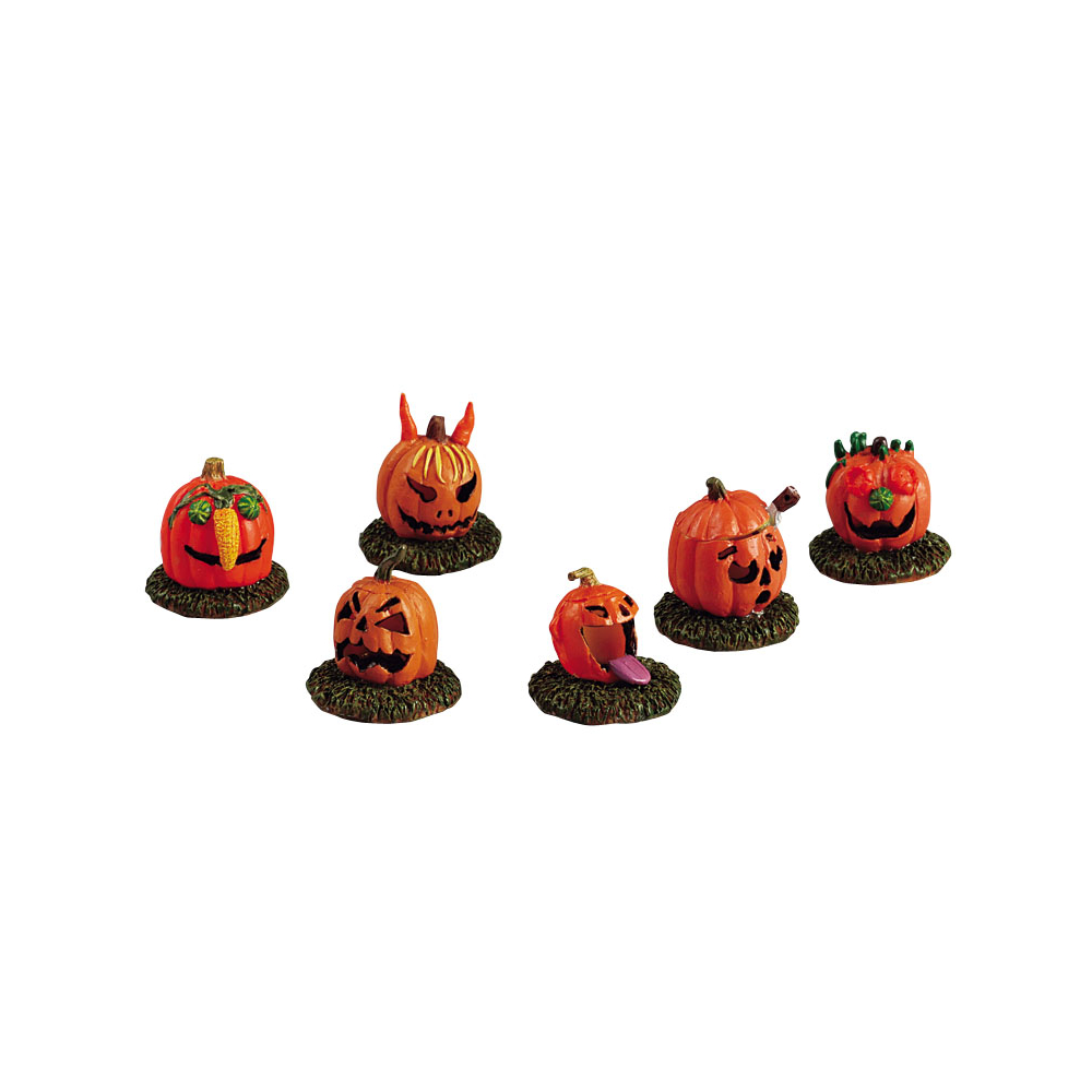 Spooky Town - Pumpkin People - Set van 6 - - Polyresin - 0728162521170