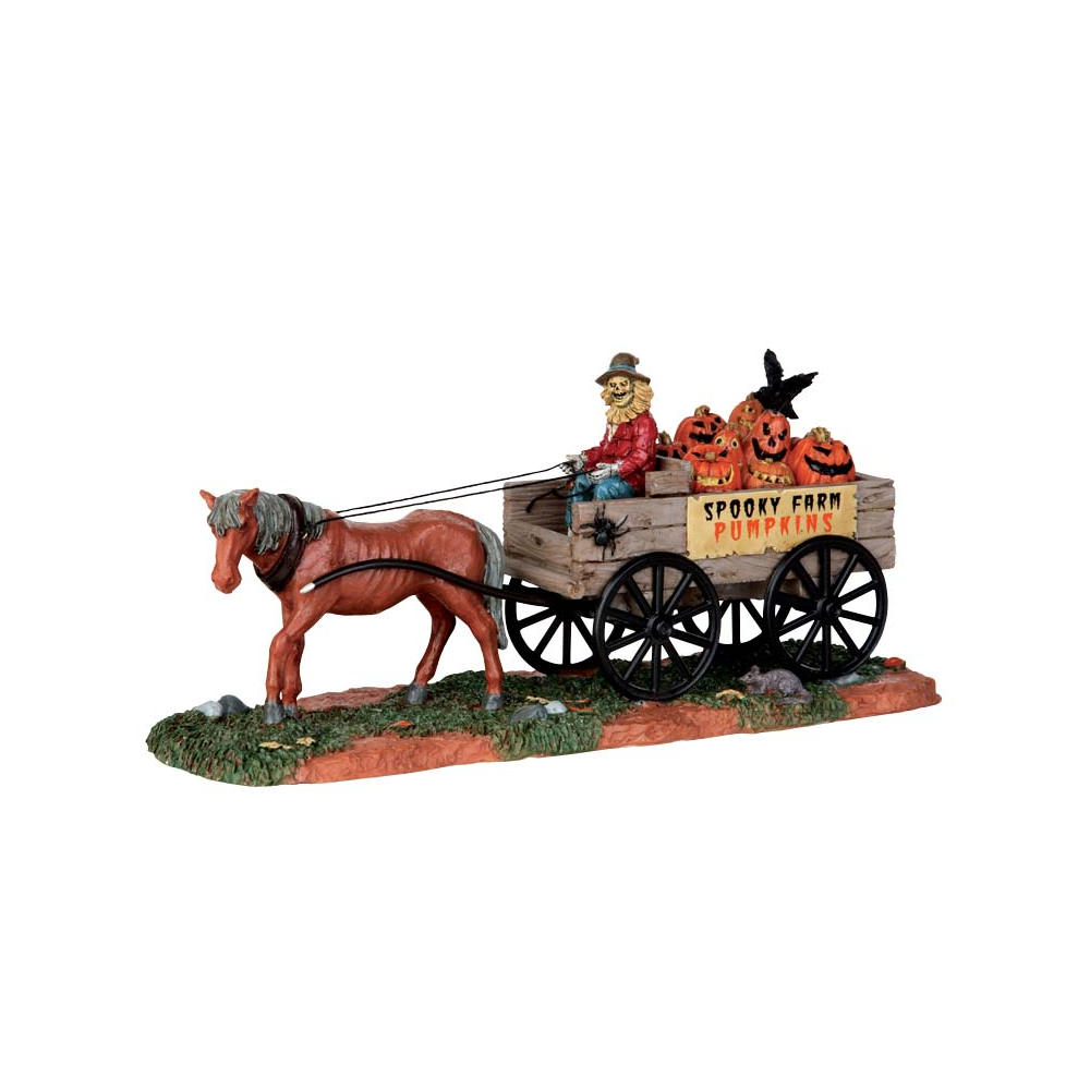 Spooky Town - Pumpkin Wagon - - Polyresin - 0728162532039