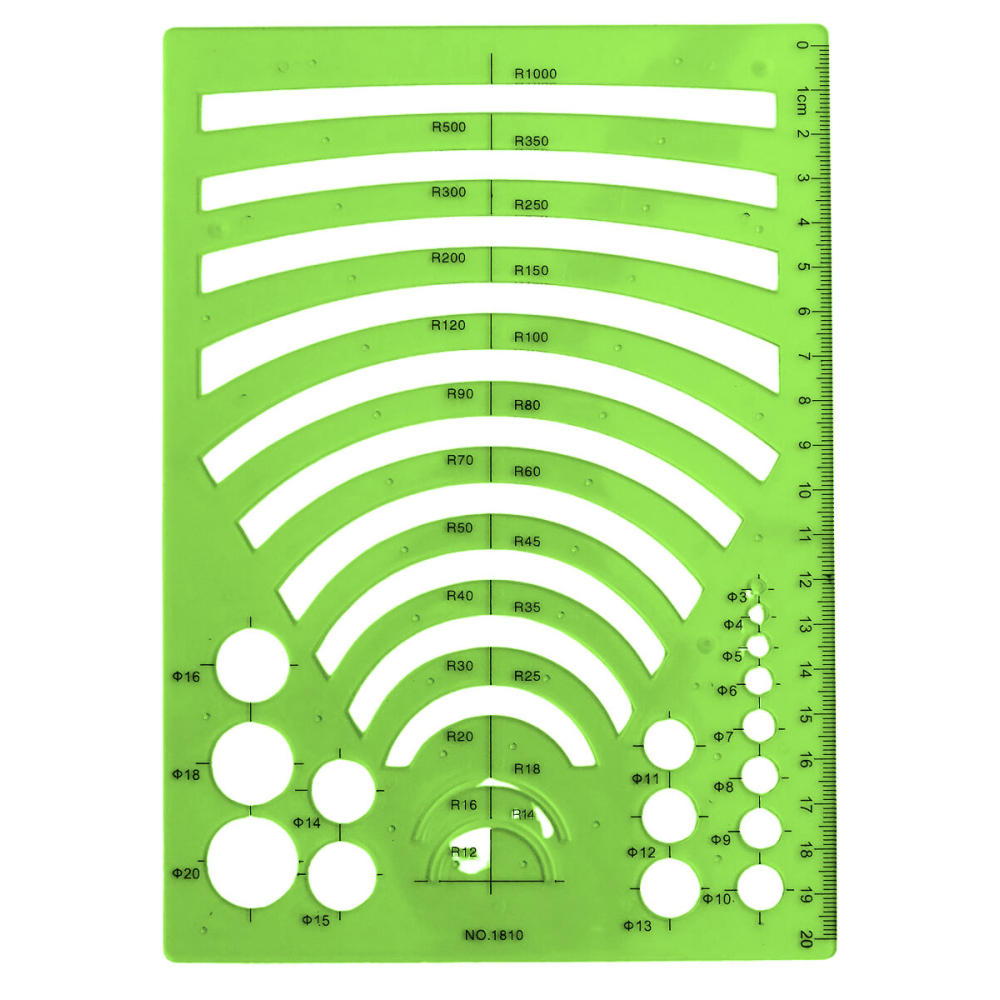 Radius Sjabloon met Ronde Bochten