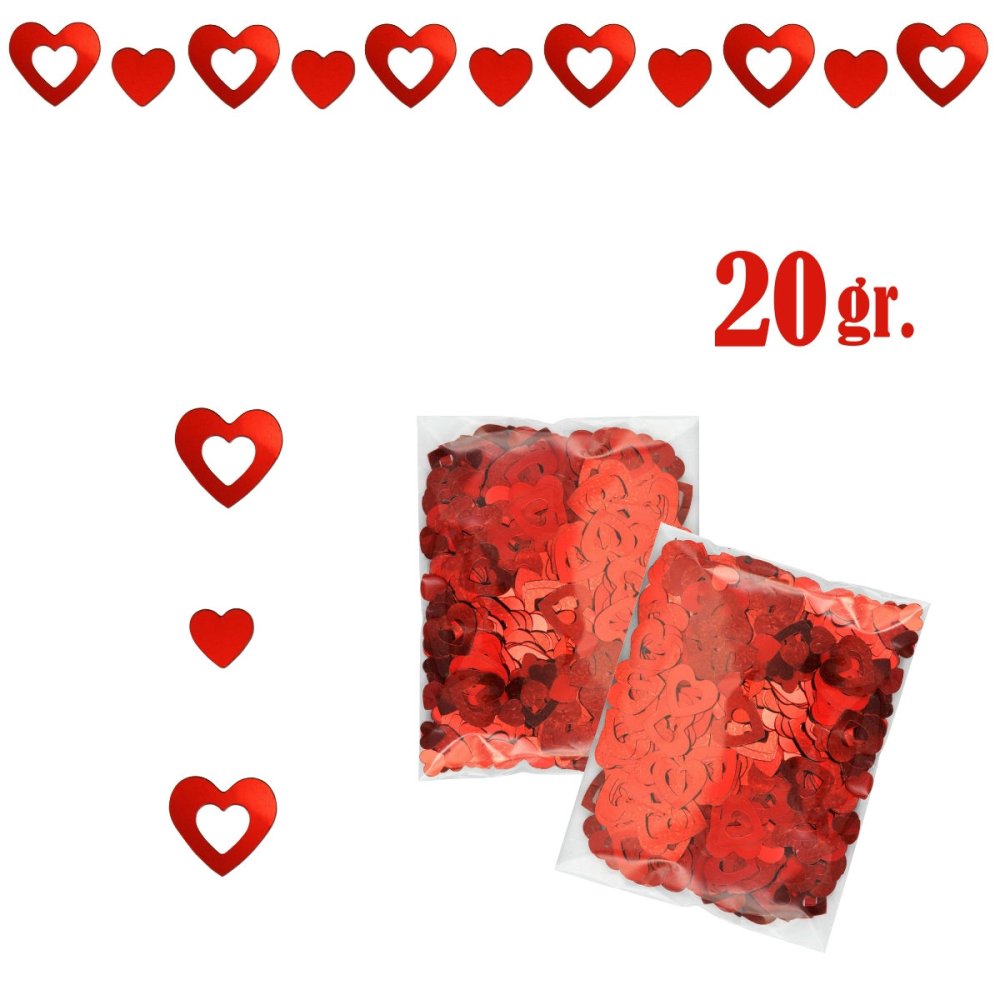 Rode Hartjes Confetti - 20 Gram - - -