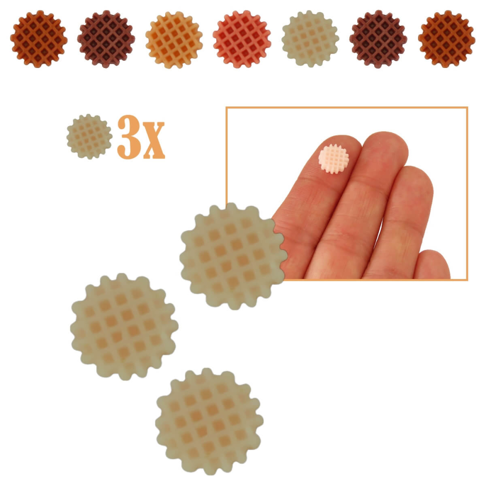 Ronde Miniatuur Wafel Wit - Set van 3