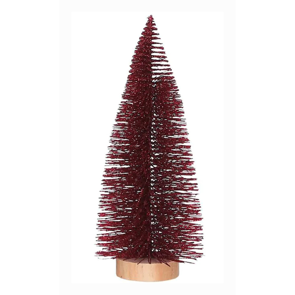 Rood Glitter Kerstboompje 15 cm - House of Seasons - - -