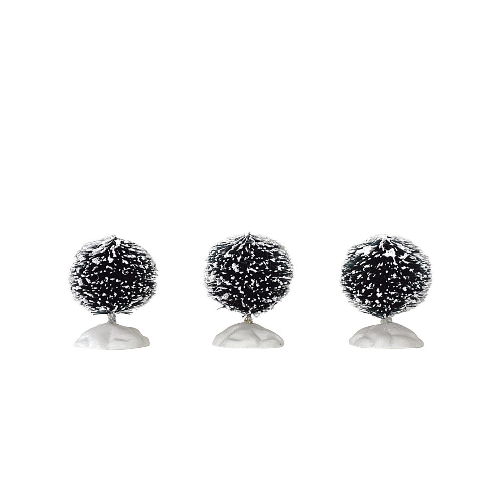 Lemax - Round Bristle Tree Mini - Set van 3 - - Polyester - 0728162140067