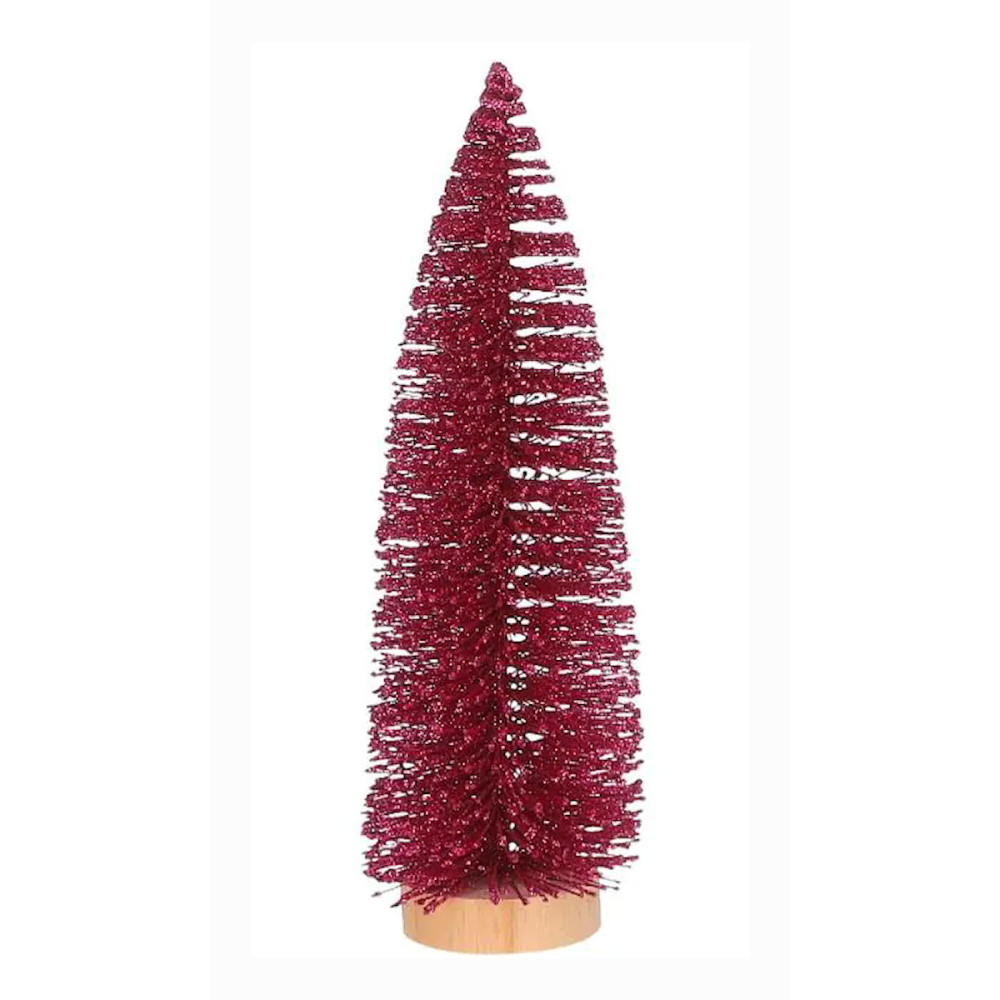 Roze Glitter Kerstboom 25 cm - House of Seasons - - - 8718861976328