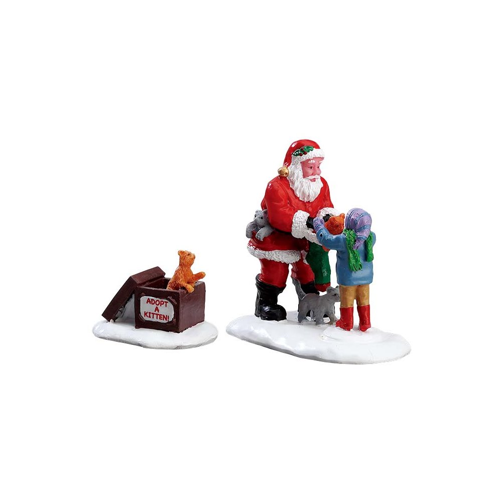 Lemax - Santa and Kittens - Set van 2 - - Polyresin - 0728162220455