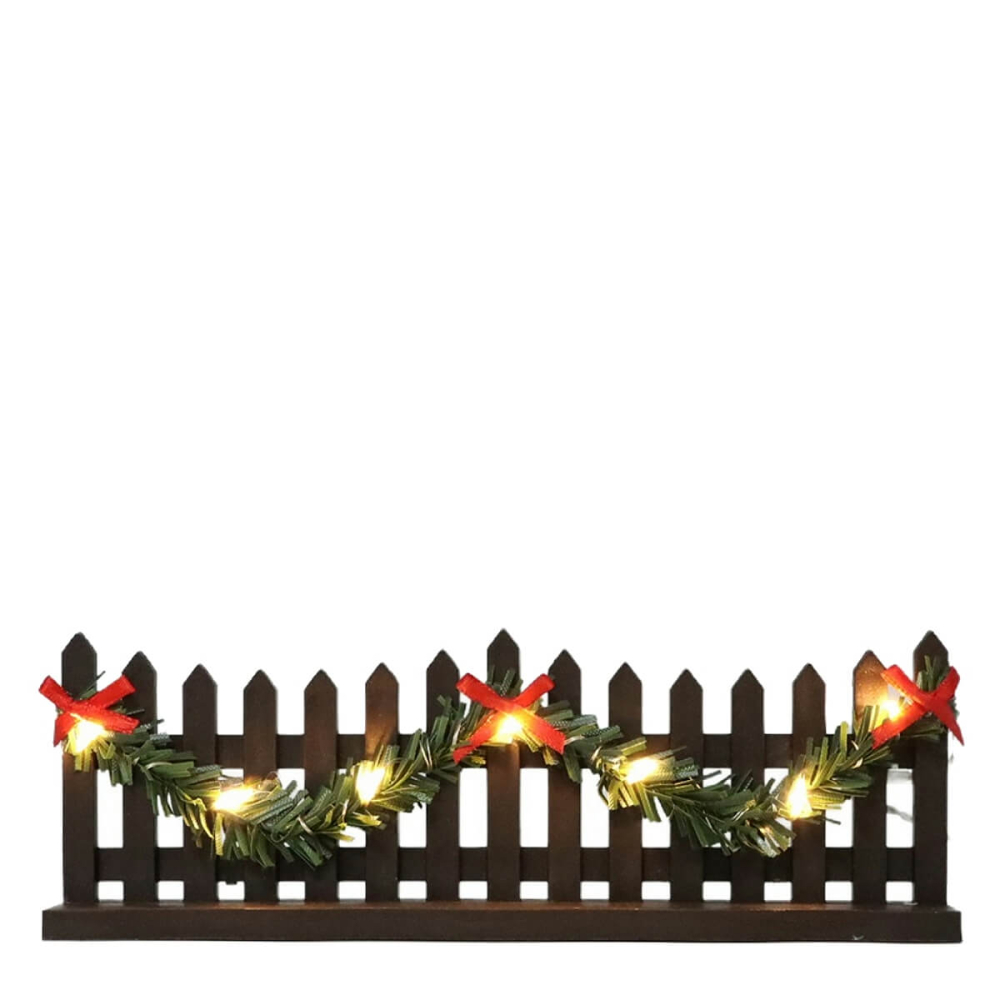Santaville - Hek met Kerstslinger en Licht